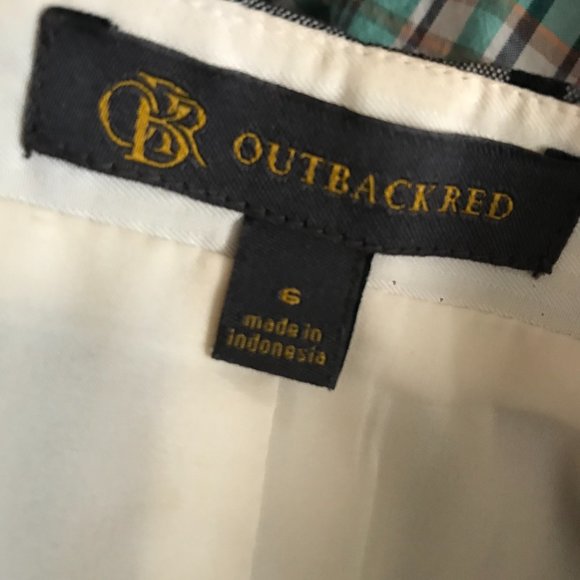 BLack and White Outback Red Plaid Mini Skirt Sz 6 - Picture 6 of 7